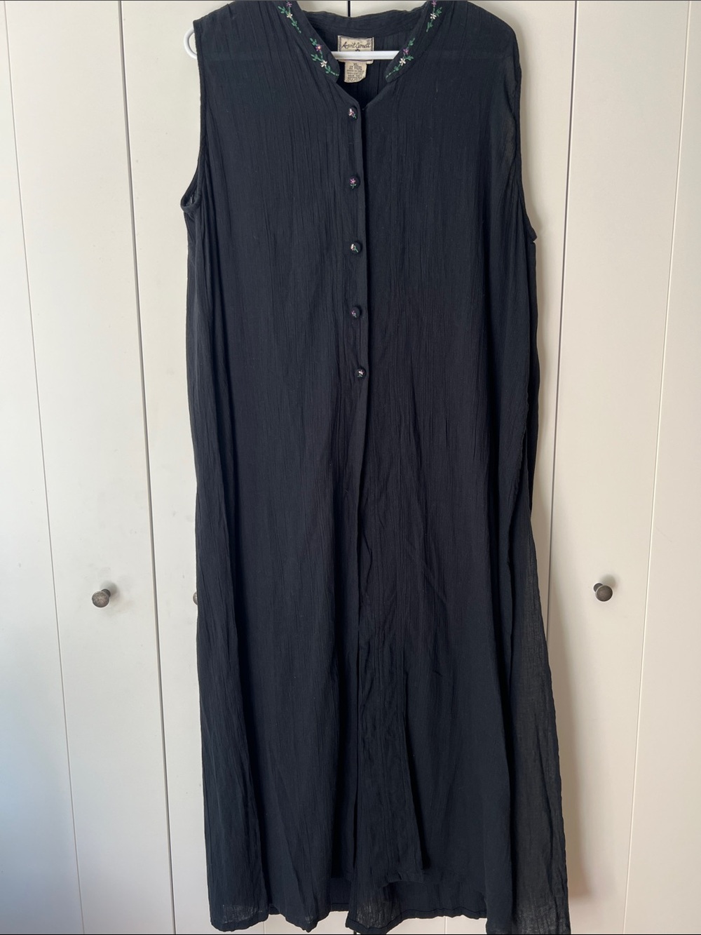 April Cornell black long vest or over dress size XL